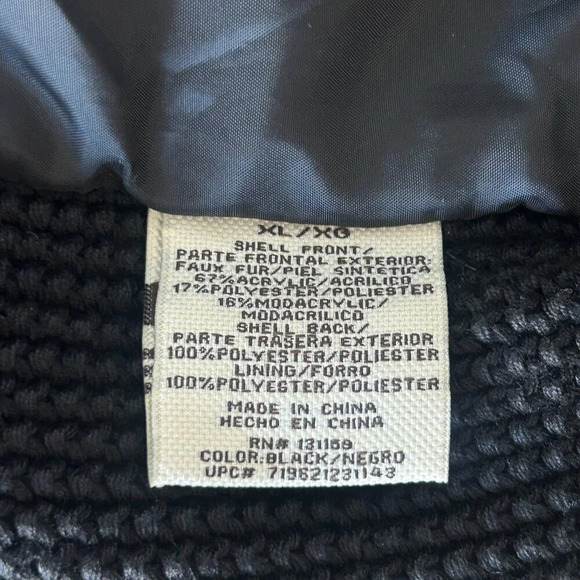 Sebby Collection Black Faux Fur Open Drape Vest Size XL - Picture 4 of 5